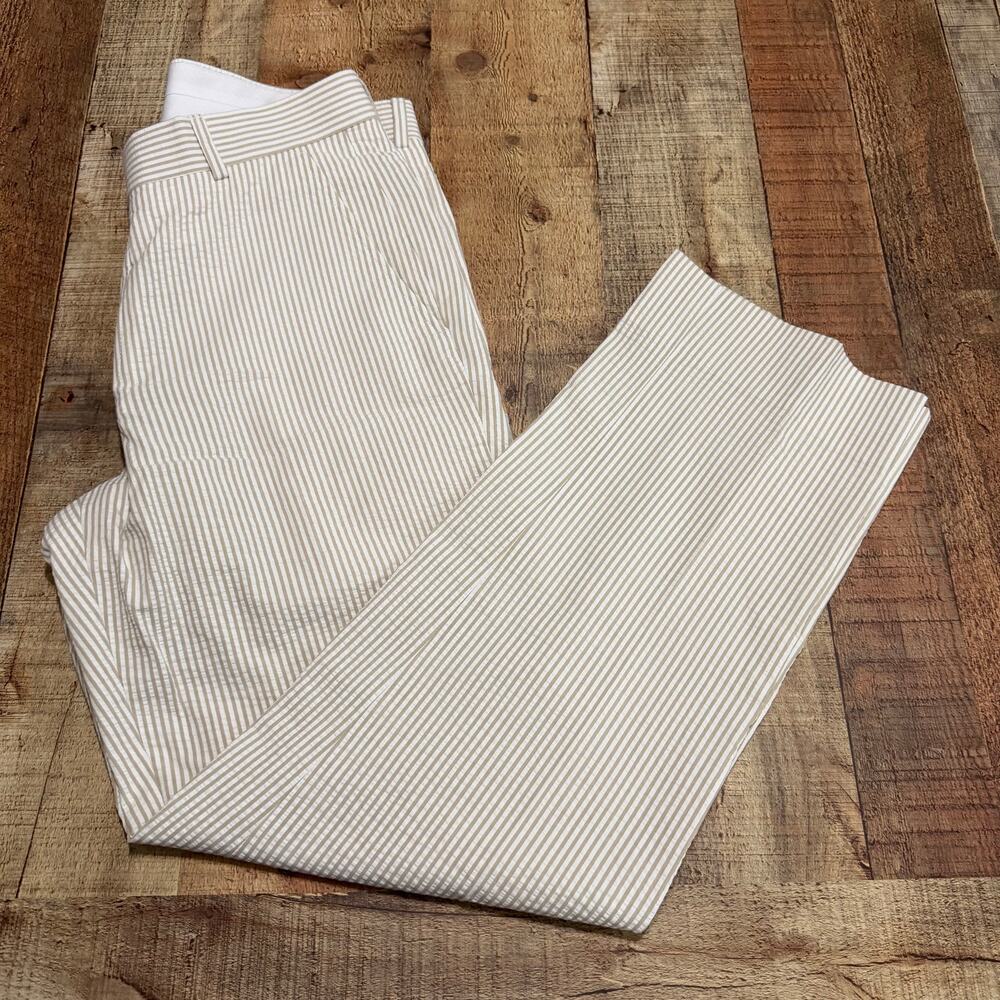 Haspel Men's Cream White Seersucker Lightweight Pants Sz 34W 30L Preppy Classic
